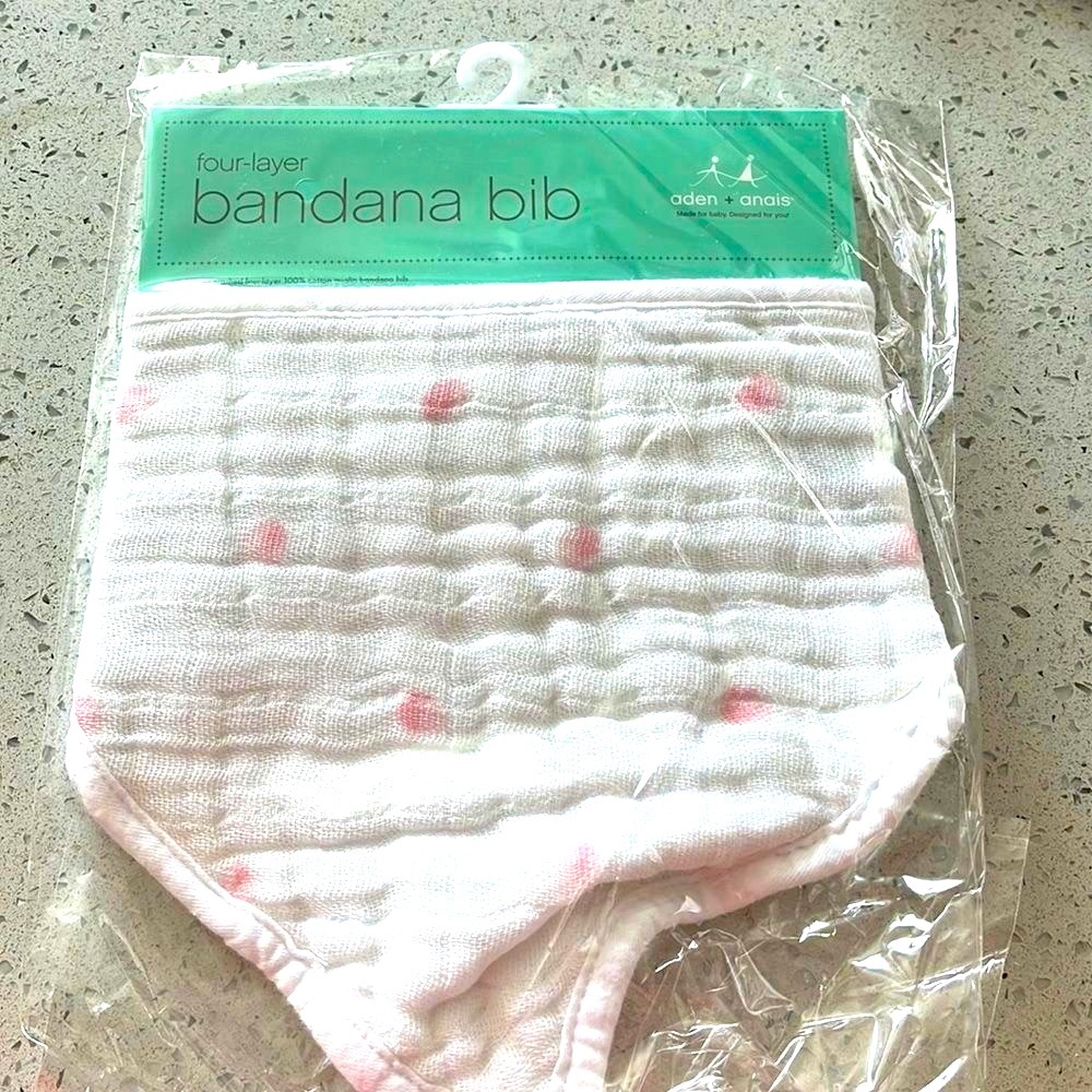 Aden and Anais Pink Pokadot Bandanna Bib